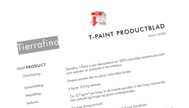 Productblad T-paint structuurverf